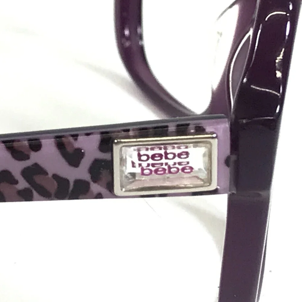 Bebe Sunglasses Frames BB7123 505 PLUM Purple Oversized Cheetah Print 56-15-135
